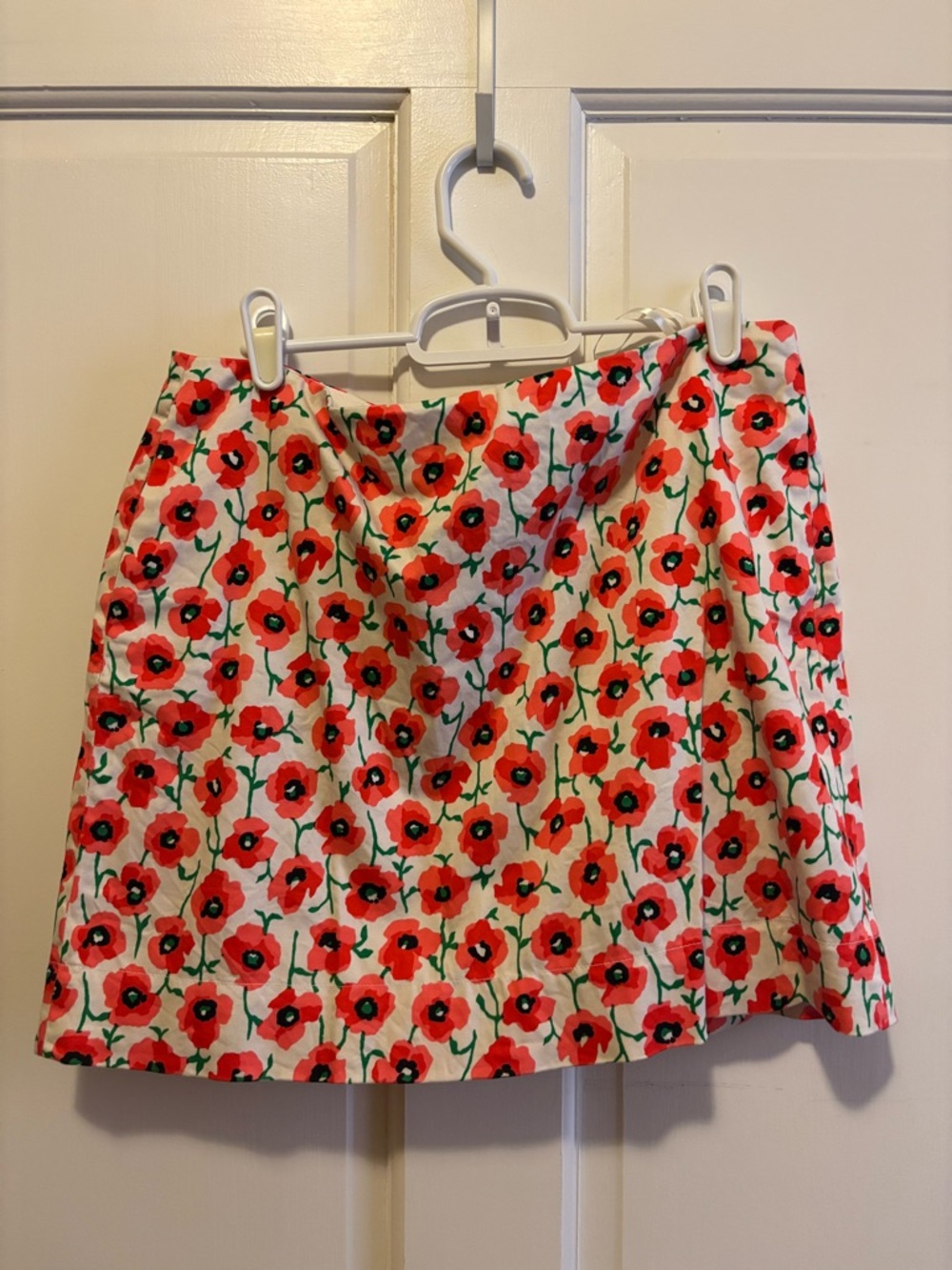 J Crew Floral Red Poppy Print Women’s Mini Skirt. Size 6
